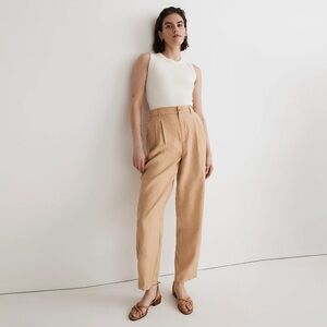 Madewell Straight Leg High-Waist Pants in Tan